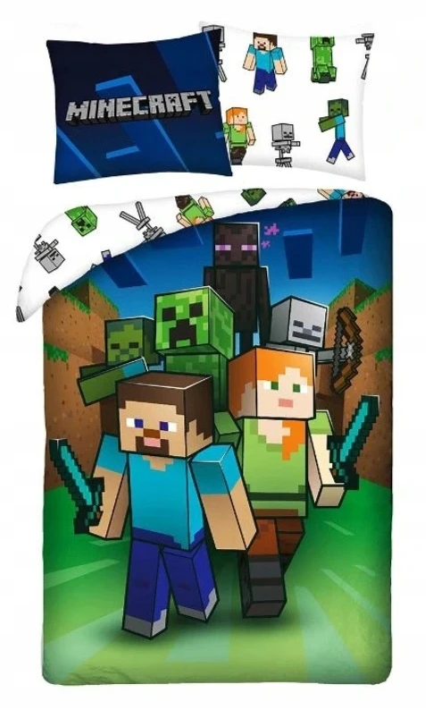 Halantex Minecraft patalynė 160 x 200 cm + 70 x 80 cm