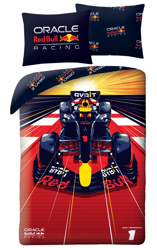 Halantex VAIKŲ PATALYNĖ Raudonas BULL RACING 140x200cm FORMULA 1 ORACLE RB RACING F1