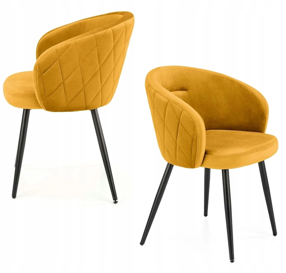 Halmar BUCKET kėdė K430 K-430 mustard VELVET biuro valgomasis
