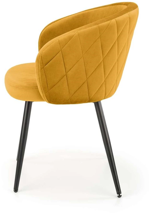 Halmar BUCKET kėdė K430 K-430 mustard VELVET biuro valgomasis