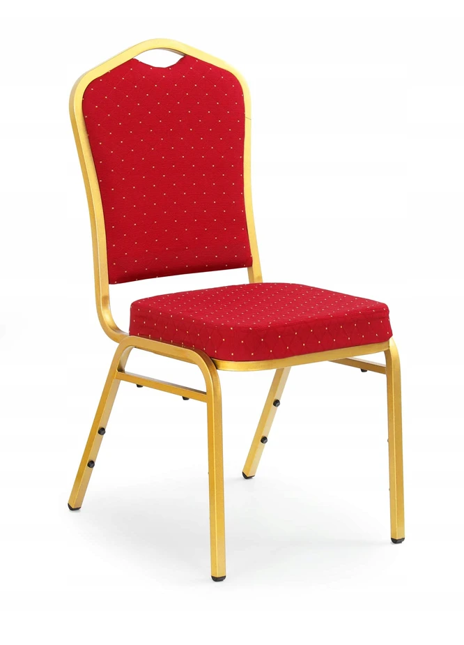 Halmar Elegantiška, patogi, minkšta metalinė kėdė, bordo, auksinė K66