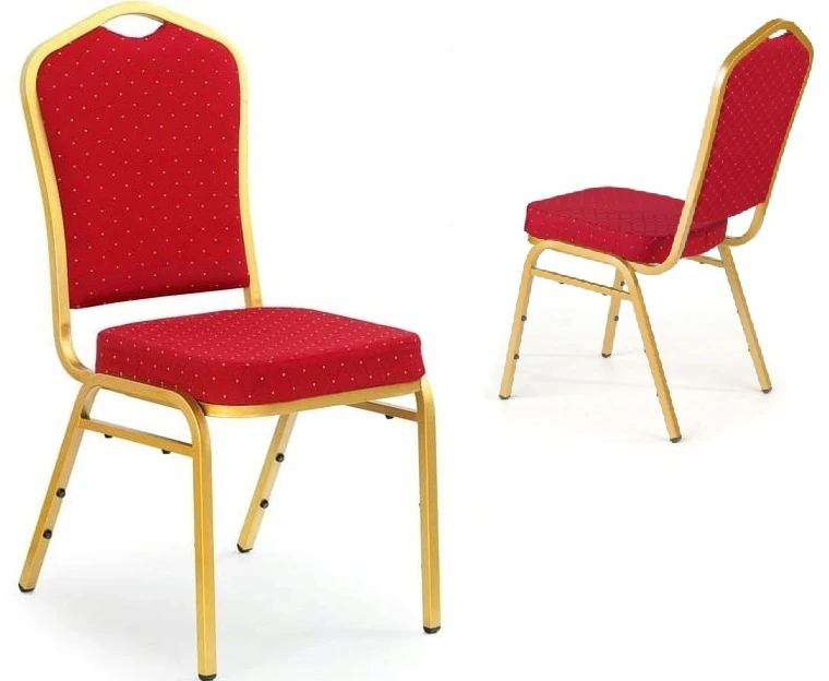 Halmar Elegantiška, patogi, minkšta metalinė kėdė, bordo, auksinė K66