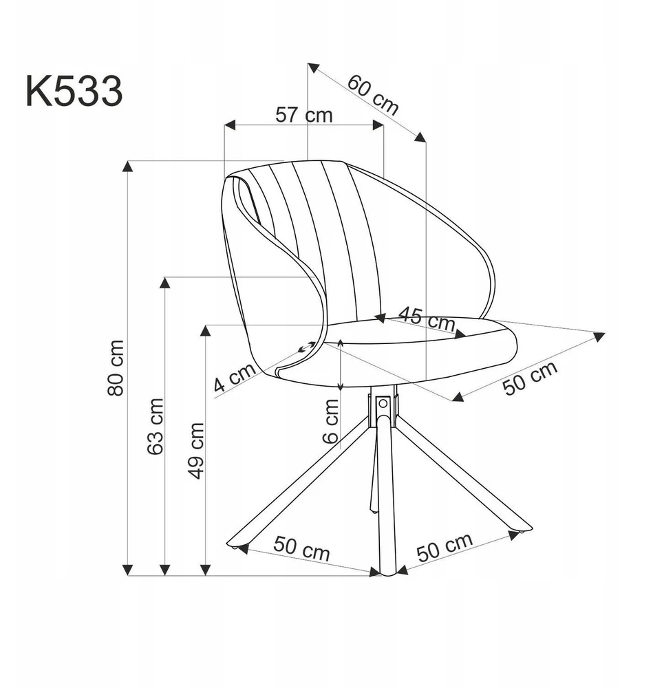 Halmar K-533 pusiau pasukama kėdė, alyvuogių žalia, palėpės stiliaus