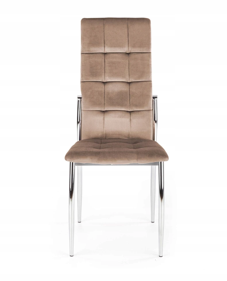 Halmar K416 rusvai gelsvas Velvet / chromuoto plieno kėdė - prabanga ir patogumas