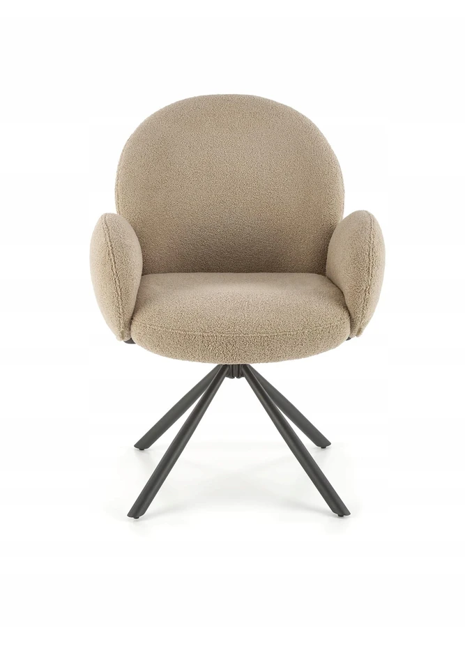 Halmar K498 minkšta pasukama kėdė LAMB audinio BOUCLE cappucino