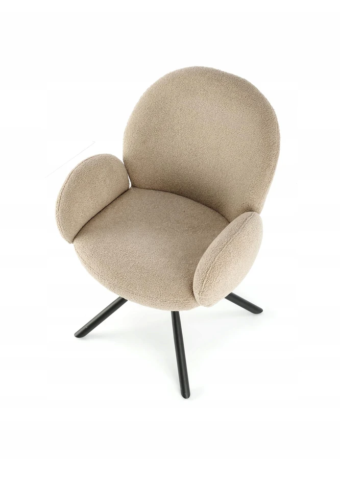 Halmar K498 minkšta pasukama kėdė LAMB audinio BOUCLE cappucino