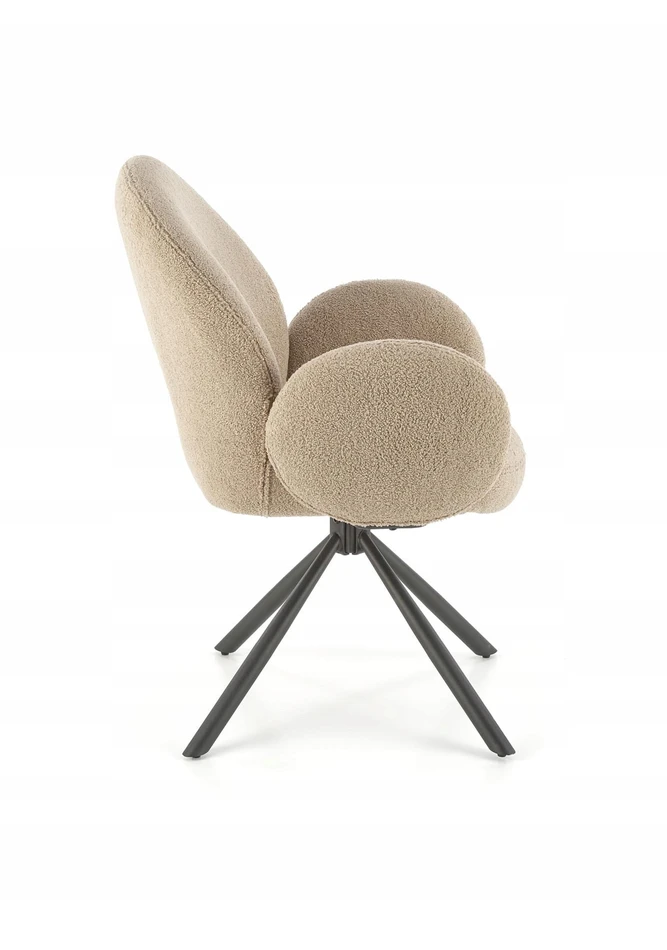 Halmar K498 minkšta pasukama kėdė LAMB audinio BOUCLE cappucino
