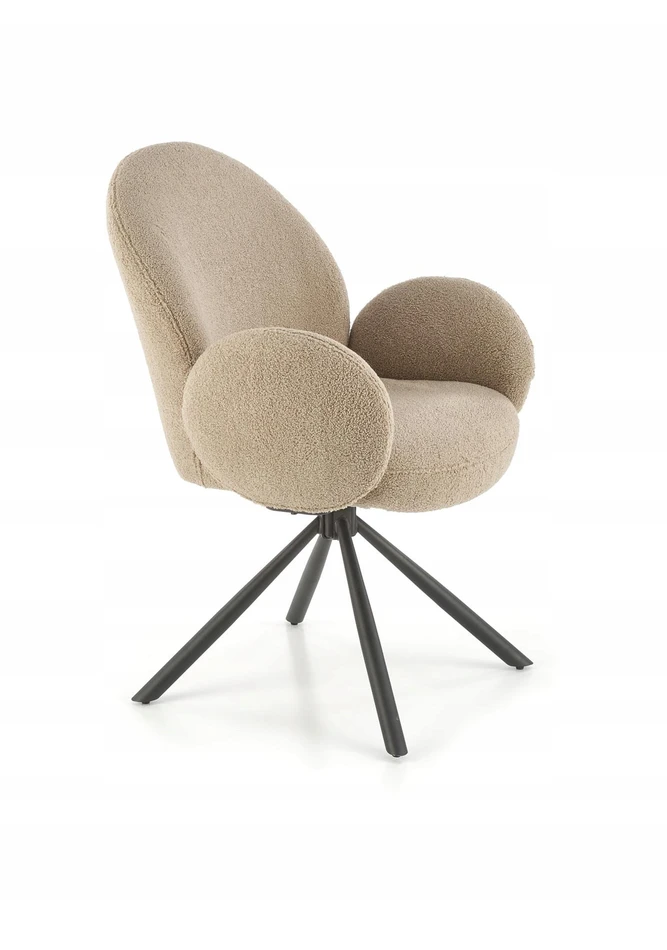 Halmar K498 minkšta pasukama kėdė LAMB audinio BOUCLE cappucino