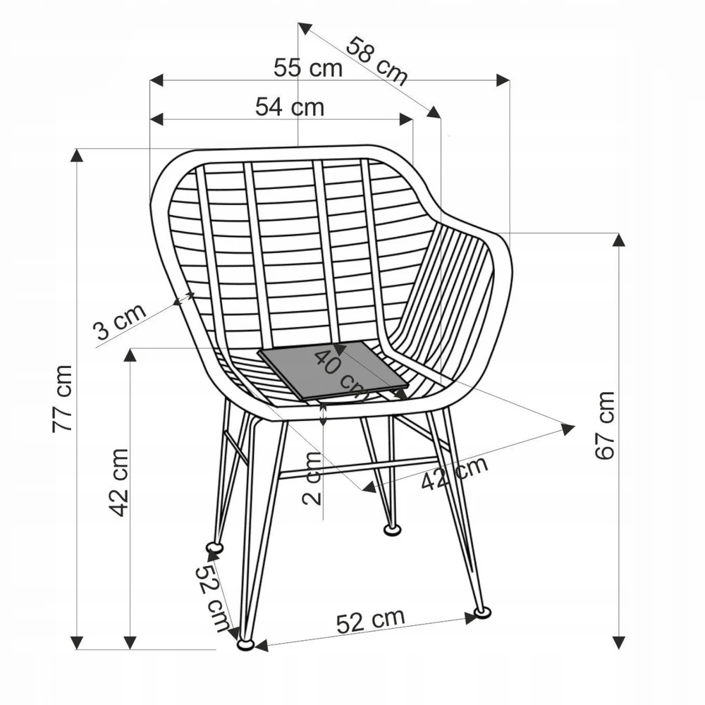 Halmar K541 moderni valgomojo kėdė, natūrali / pilka