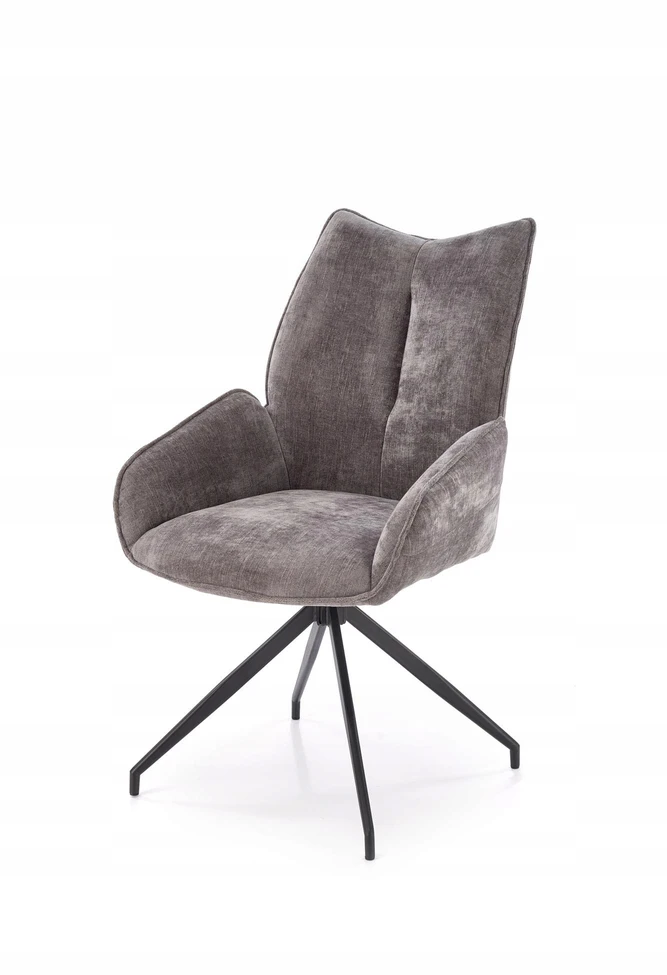 Halmar K553 pilka kėdė, 360° pasukama, juodos kojos | Ergonomiškas komfortas