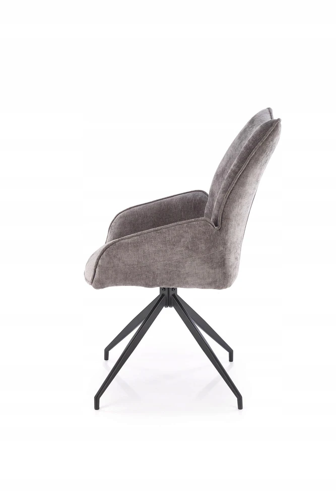 Halmar K553 pilka kėdė, 360° pasukama, juodos kojos | Ergonomiškas komfortas