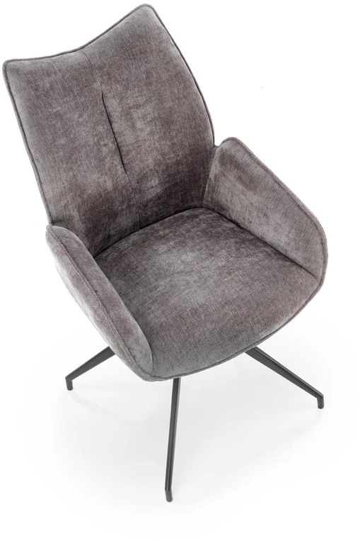 Halmar K553 pilka kėdė, 360° pasukama, juodos kojos | Ergonomiškas komfortas
