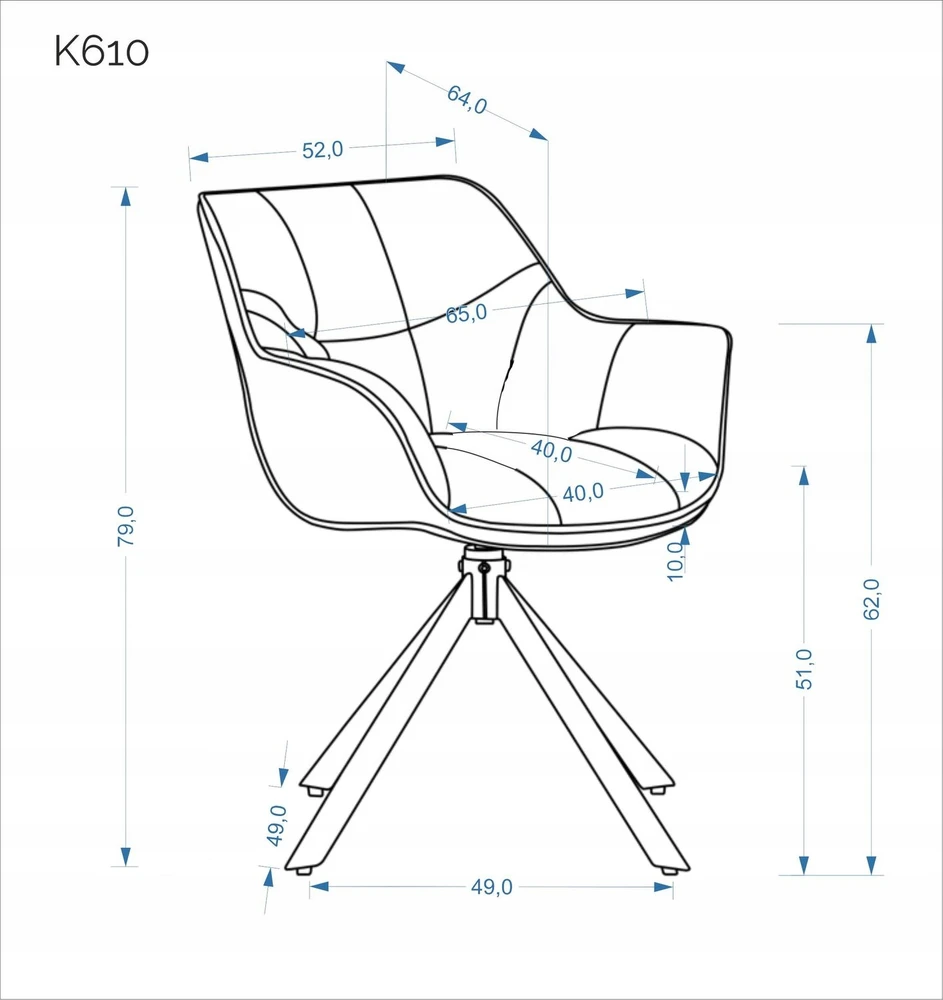 Halmar K610 minkšta kėdė svetainei, valgomajam, pasukamas AUDINIS, smėlio spalvos