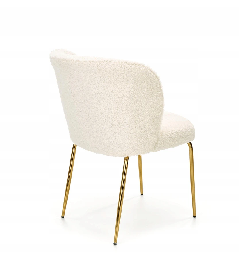 Halmar Kėdė apmušta boucle audiniu, metalo kremu, auksu K474 Glamour