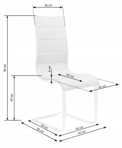 Halmar kėdė, dirbtinė oda K104 Baltas/Pilkas ECO LEATHER Virtuvės kambarys