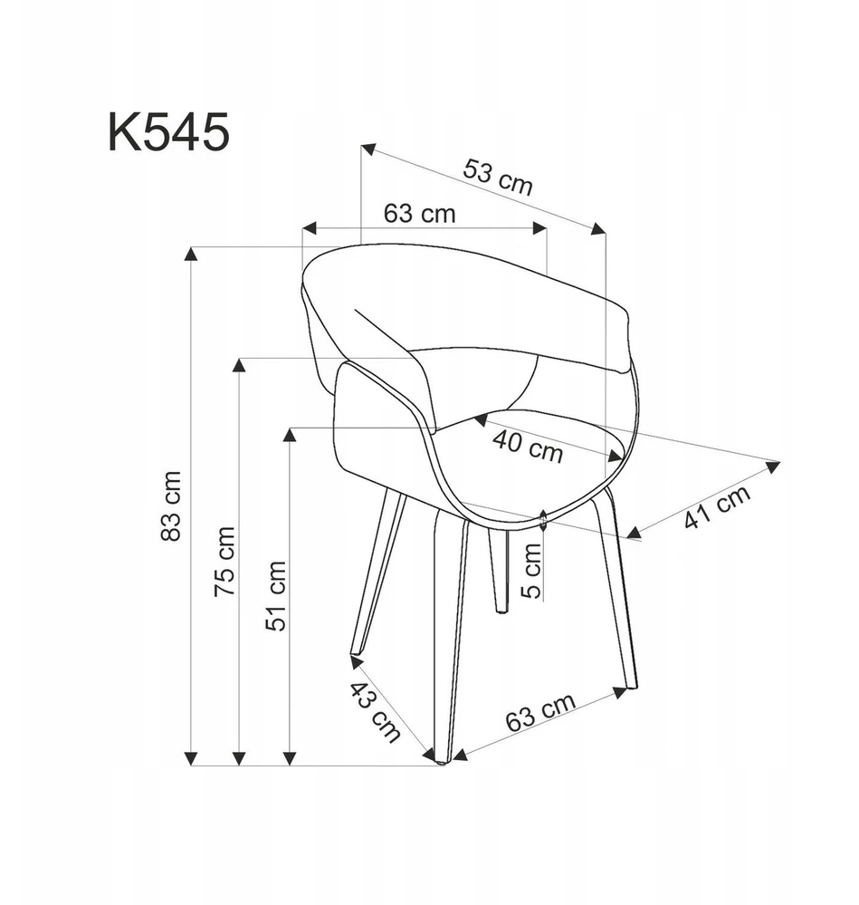 Halmar Medinė kėdė, lenkta fanera K545, smėlio / riešuto spalvos
