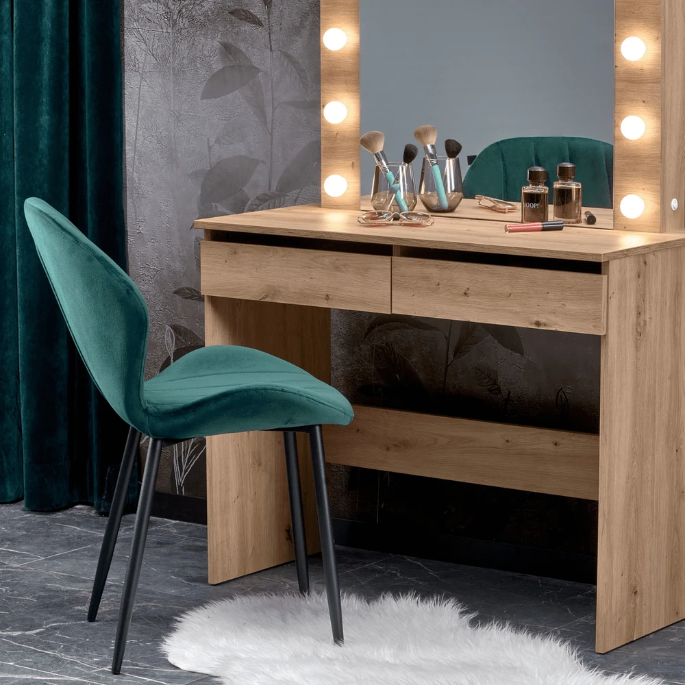 Halmar Minkšta veliūrinė kėdė Žalias Loft Bottle Žalias Modern K538