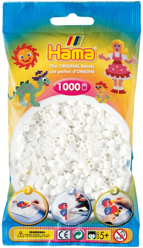 Hama 207-01 - Spalva BALTA - 1000 karoliukų - KRK