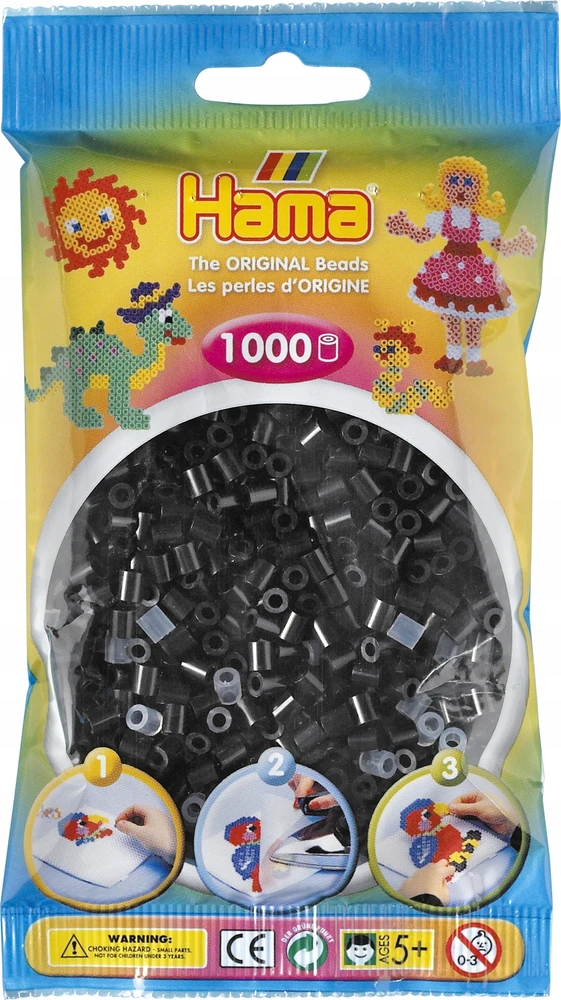 Hama Beads Hama - Midi karoliukai 1000 vnt. – juodi (380718)