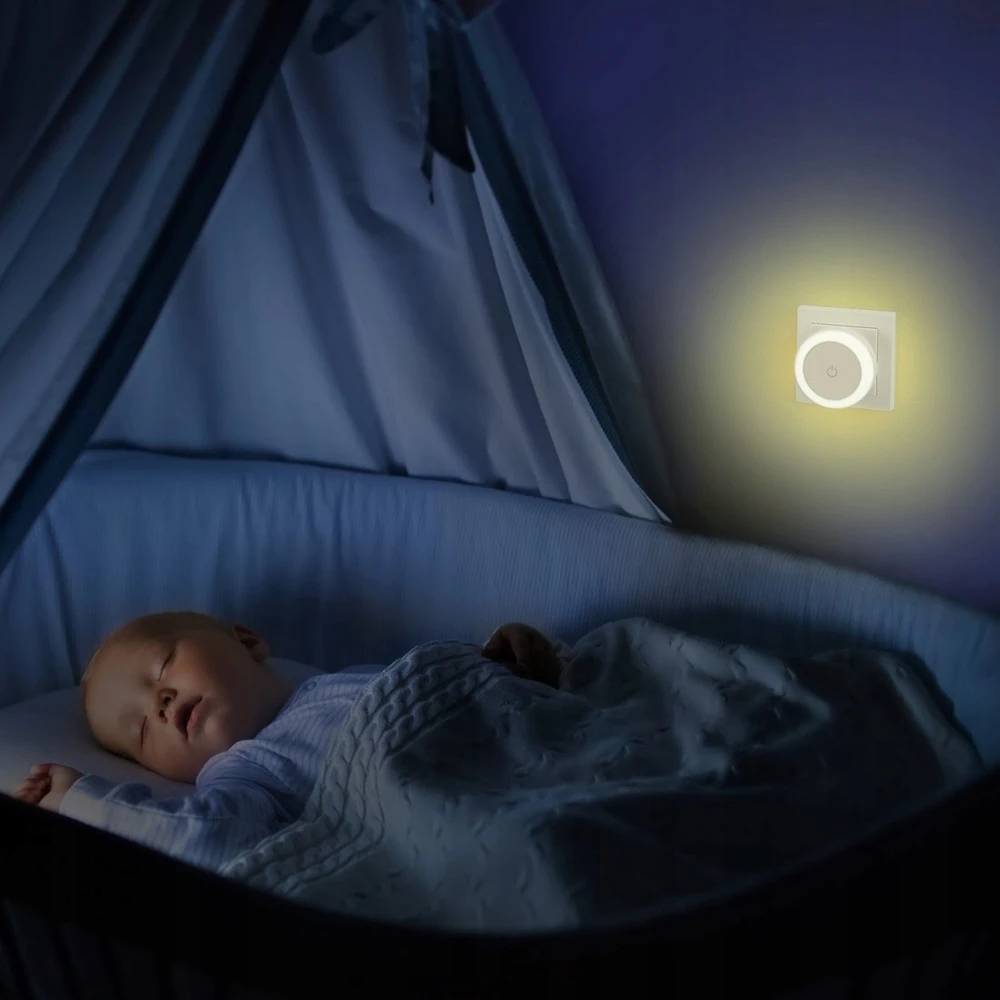 HAMA LAMPKA LED DO GNIAZDKA DOTYKOWY WŁĄCZNIK CIEPŁA BARWA ŚWIATŁA