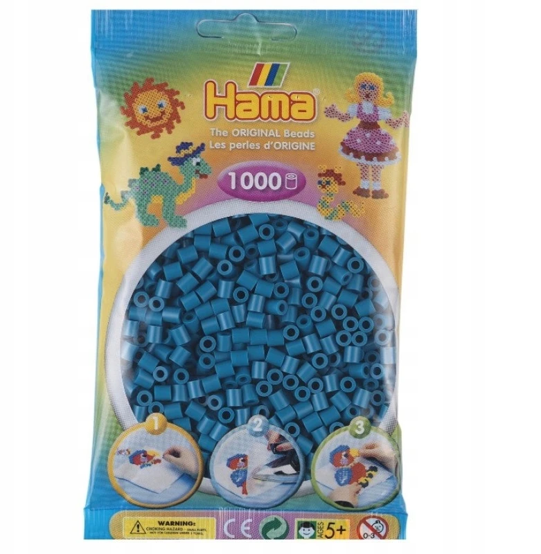 Hama Midi 1000 karoliukų 207-83 tamsiai turkio spalvos