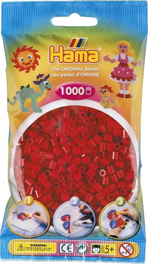 Revell Hama MIDI karoliukai 1000 karoliukų 207-22 Spalva tamsiai raudona