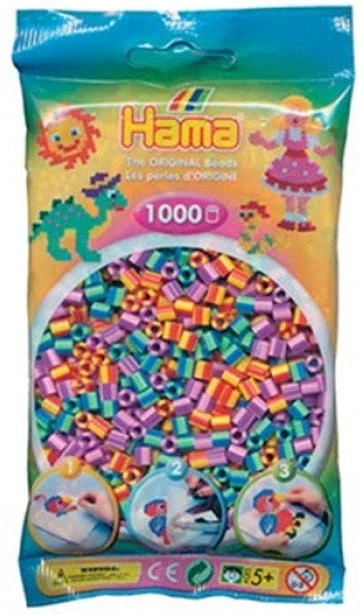 Revell Hama MIDI karoliukai 1000 karoliukų 207-92 Mišrios spalvos Dviejų spalvų briaunoti