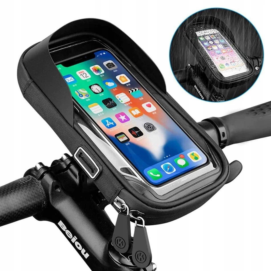Dėklas Hama Vandeniui atsparus telefono laikiklis Gps dviračiui/motociklui 4-6,5"