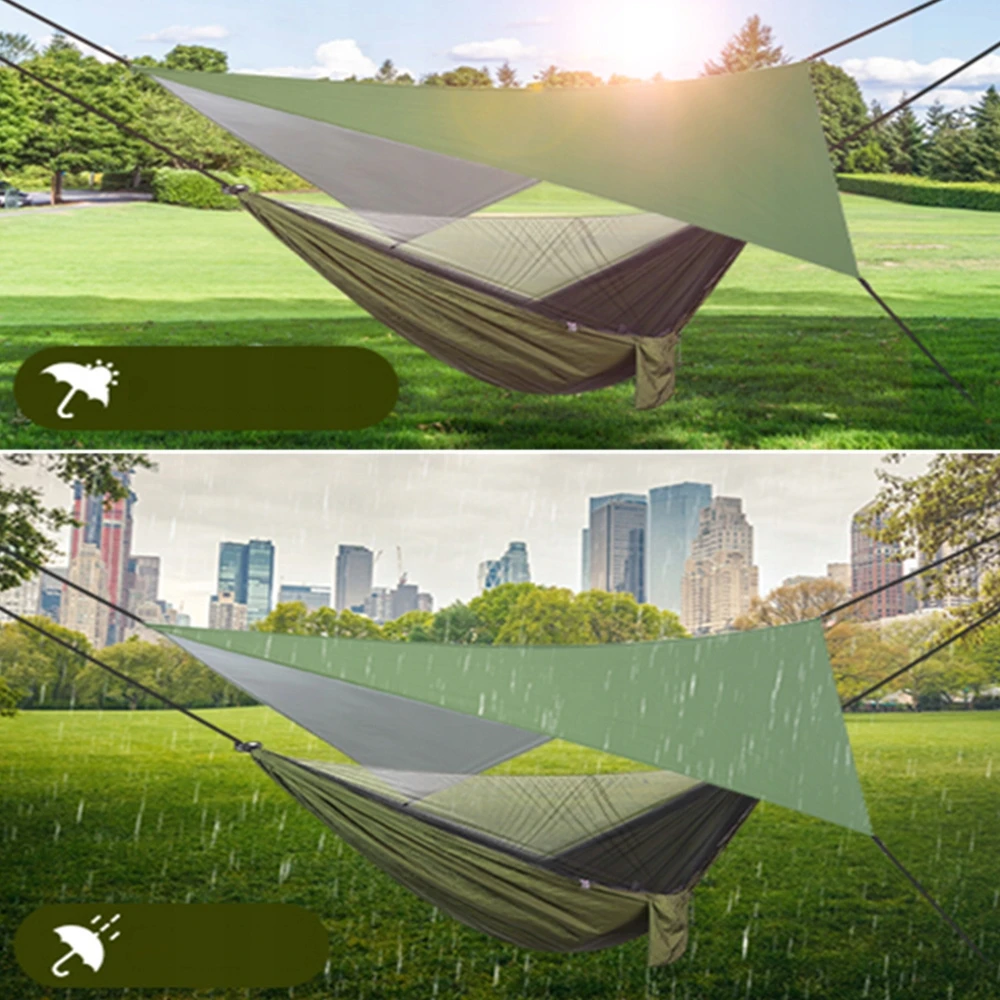 HAMAK Turistinis Z MOSKITIERĄ + TARP BIWAK SURVIVAL ULTRALEKKI WYTRZYMAŁY