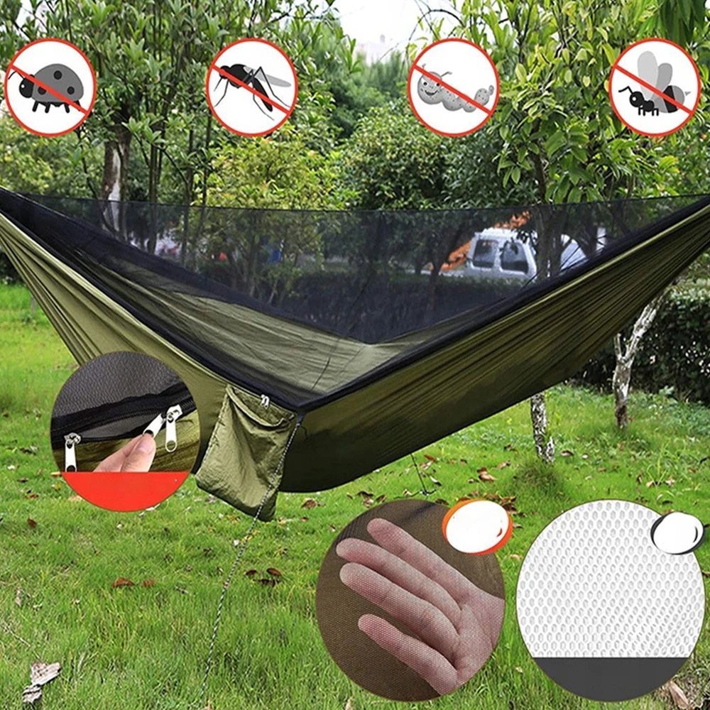 HAMAK Turistinis Z MOSKITIERĄ + TARP BIWAK SURVIVAL ULTRALEKKI WYTRZYMAŁY