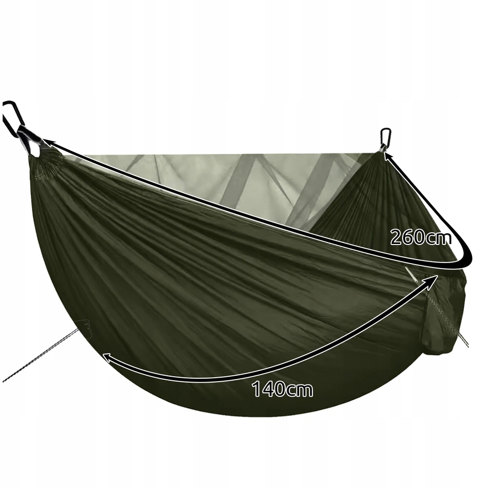 Turistinis hamakas su brezentu ir tinkleliu nuo uodų 260x140 cm Trizand