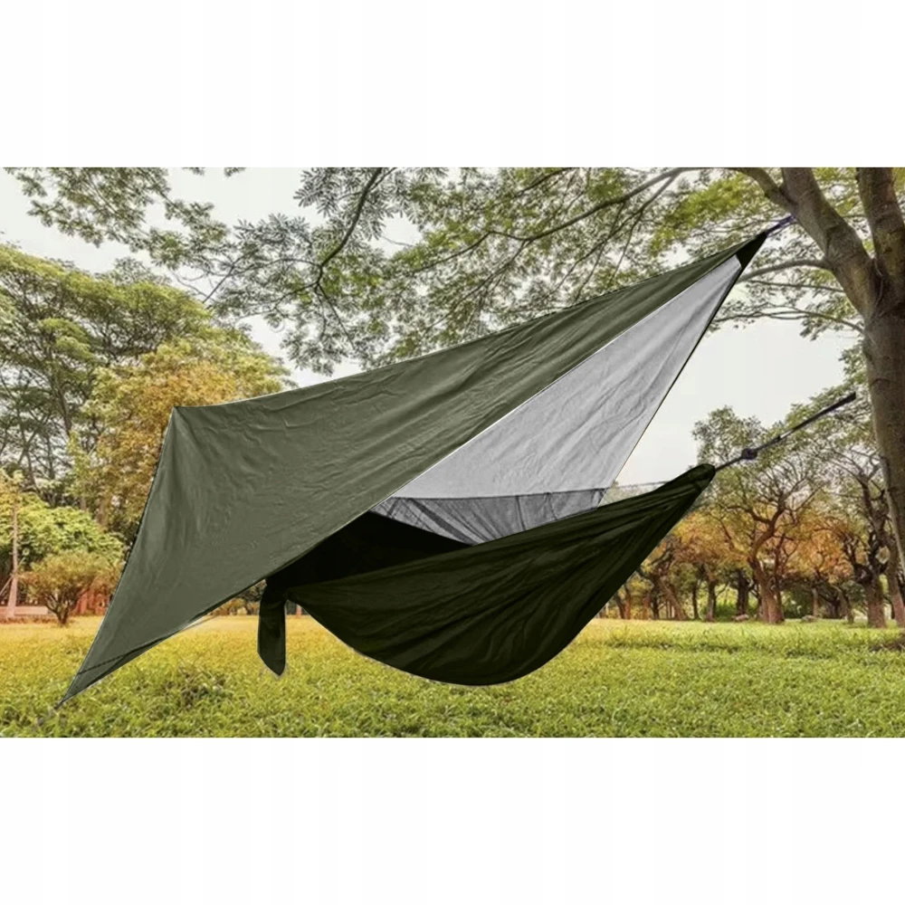 Turistinis hamakas su brezentu ir tinkleliu nuo uodų 260x140 cm Trizand