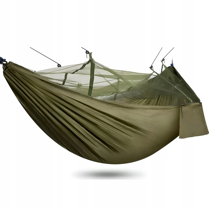 Hamakas su moskitierą Turistinis PODRÓŻNY SURVIVAL 260x140cm NA 2 OSOBY