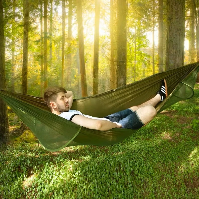 Hamakas su moskitierą Turistinis PODRÓŻNY SURVIVAL 260x140cm NA 2 OSOBY