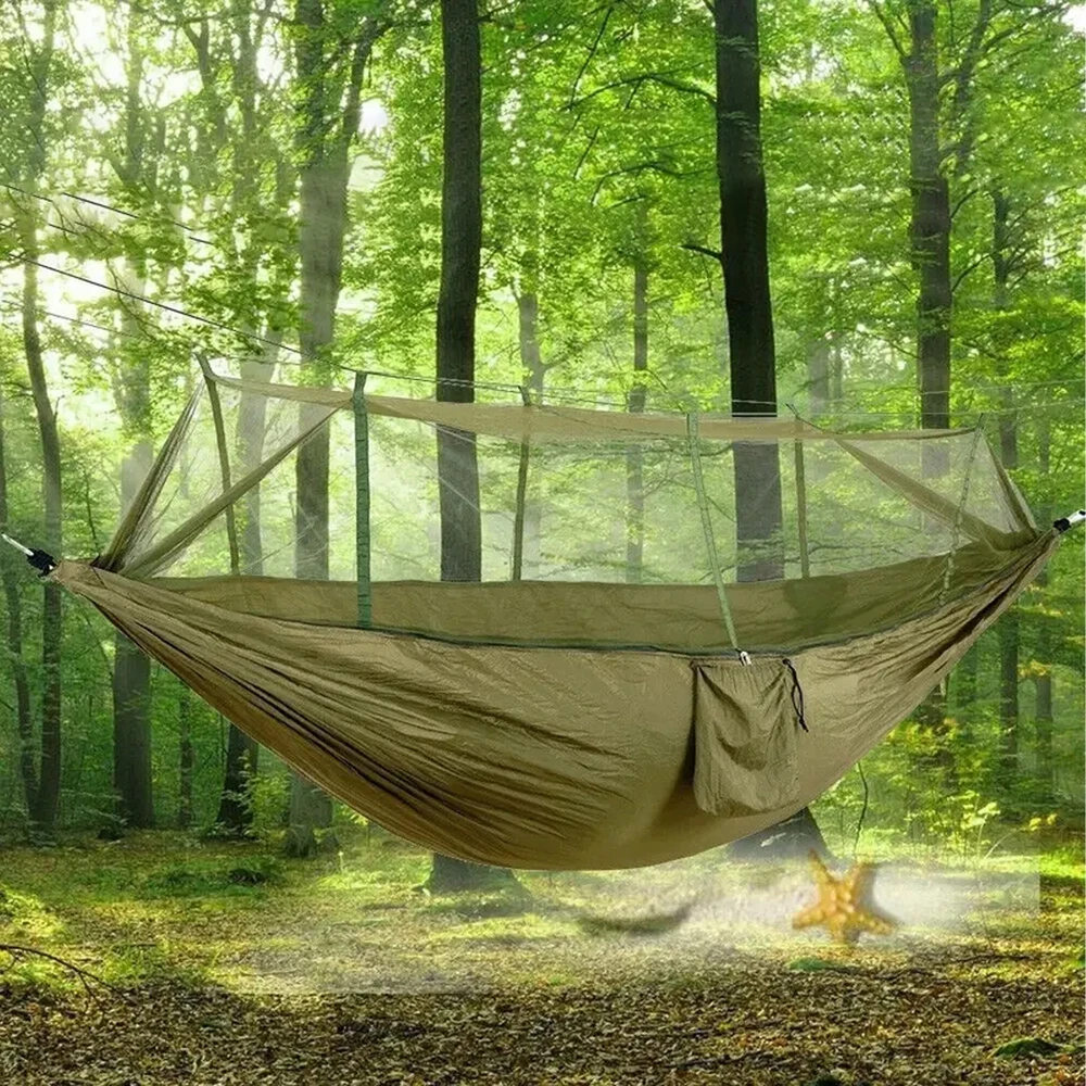 Hamakas su moskitierą Turistinis PODRÓŻNY SURVIVAL 260x140cm NA 2 OSOBY