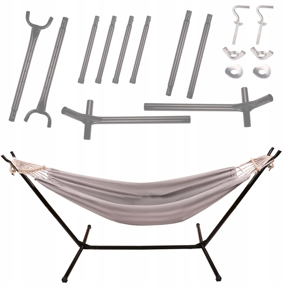 Hamakas su rėmeliu Sodo metalinis rėmas 247cm skandinaviškas LOFTAS DOVANA
