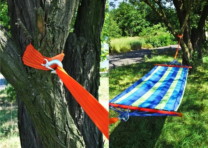 Hamakų kabinimo ir traukimo trosas su kabliukais, 4 m
