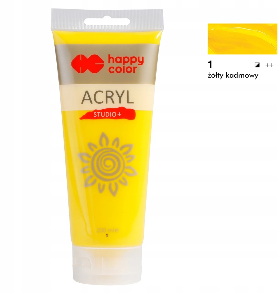 Happy Color akriliniai dažai, 200 ml, kadmio geltonumo