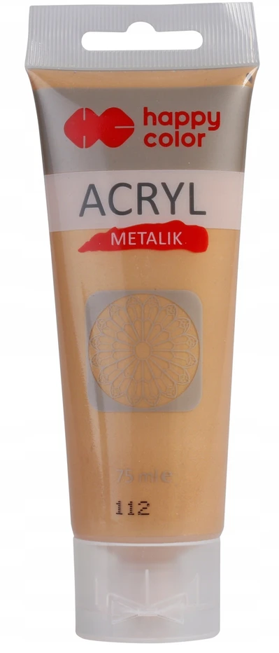 Happy Color akriliniai dažai 75 ml, metalo aukso atspalvis