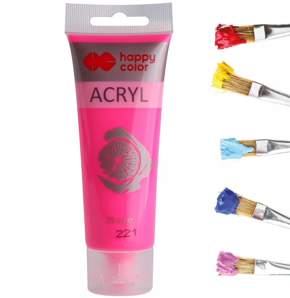 Happy Color akriliniai dažai 75ml, rožiniai fluo