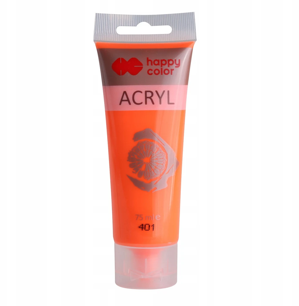 Happy Color Fluorescenciniai oranžiniai akriliniai dažai 75ml