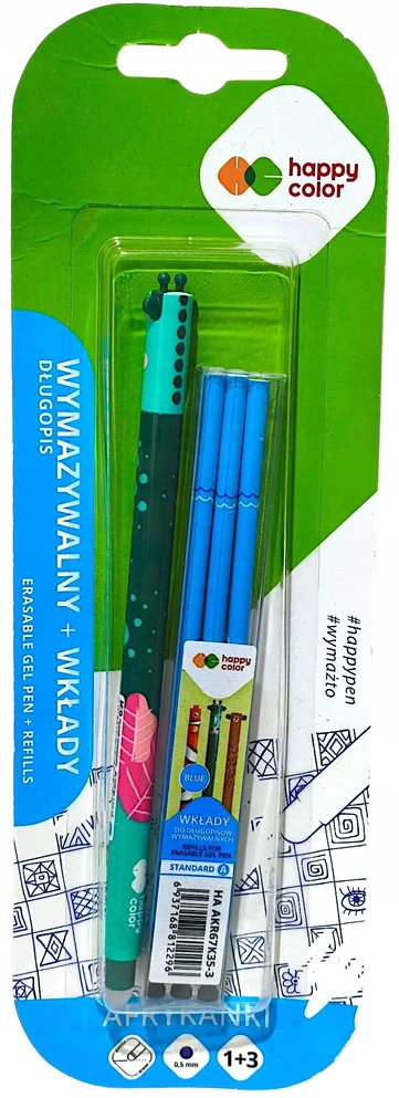 Happy Color Ištrinamas rašiklis Afrykanki su 3 papildymais