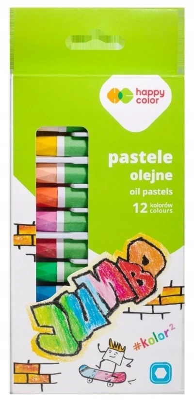 Happy Color pasteliniai kreideliai 12 spalvų