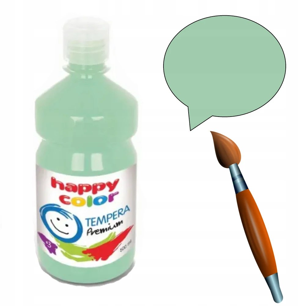 Happy Color Premium tempera dažai 500ml, mėtų spalvos