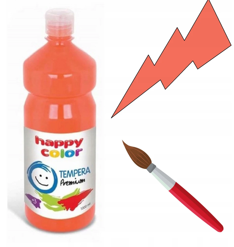Happy Color tempera dažai 1l - koralų spalva