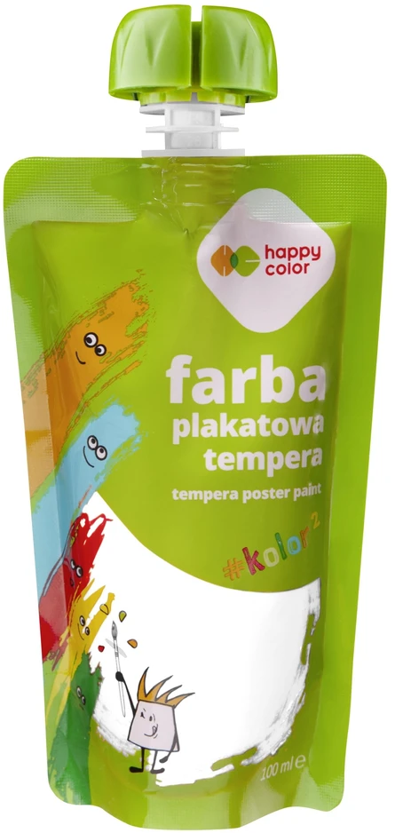 Happy Color tempera plakatų dažai 100ml, balta