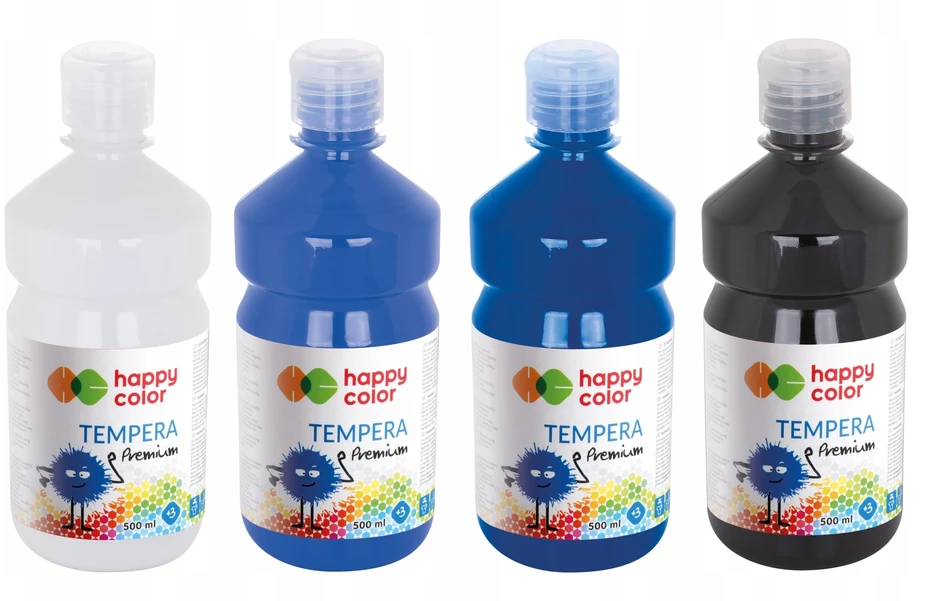 Happy Color "žiema" tempera dažų rinkinys, 4x0.5l
