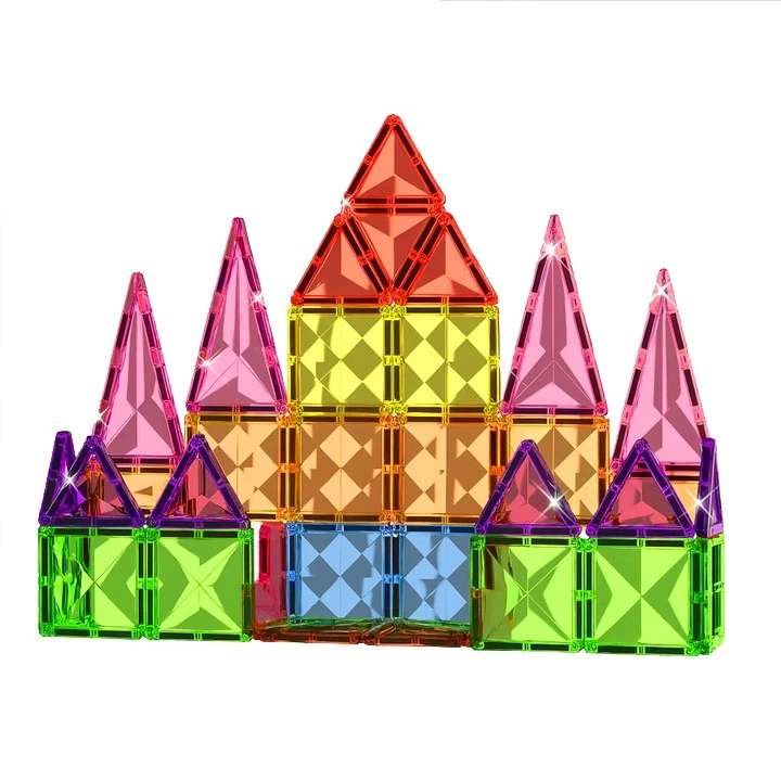 Anek Smily Play Happy Kiddo 3D magnetiniai blokeliai - kūrybinės konstrukcijos edukaciniai blokeliai, 112 vnt.