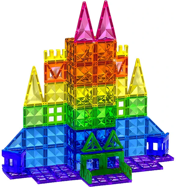 Anek Smily Play Happy Kiddo 3D magnetiniai blokeliai - kūrybinės konstrukcijos edukaciniai blokeliai, 112 vnt.