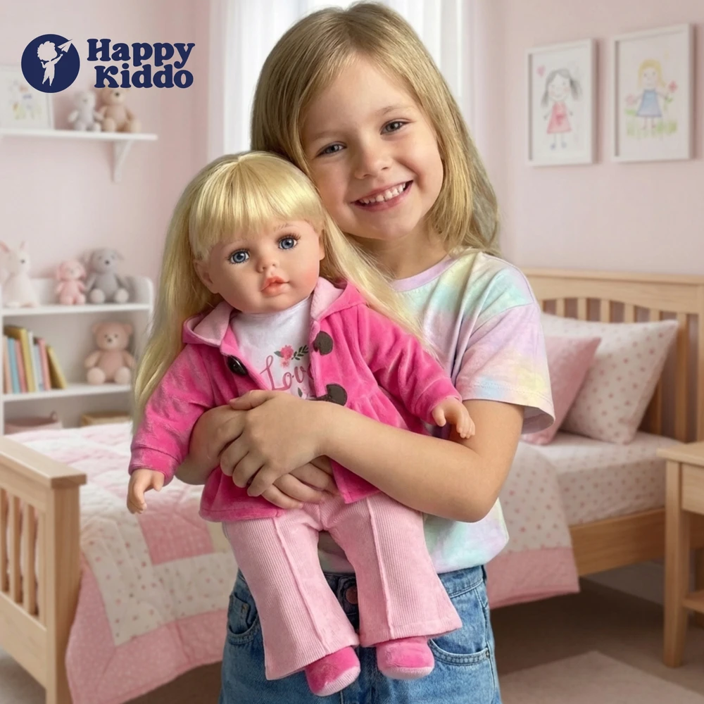 Happy Kiddo Gyva lėlė, didelė, 56 cm, minkšta, interaktyvi, kalba, dainuoja, moko 2 kalbų